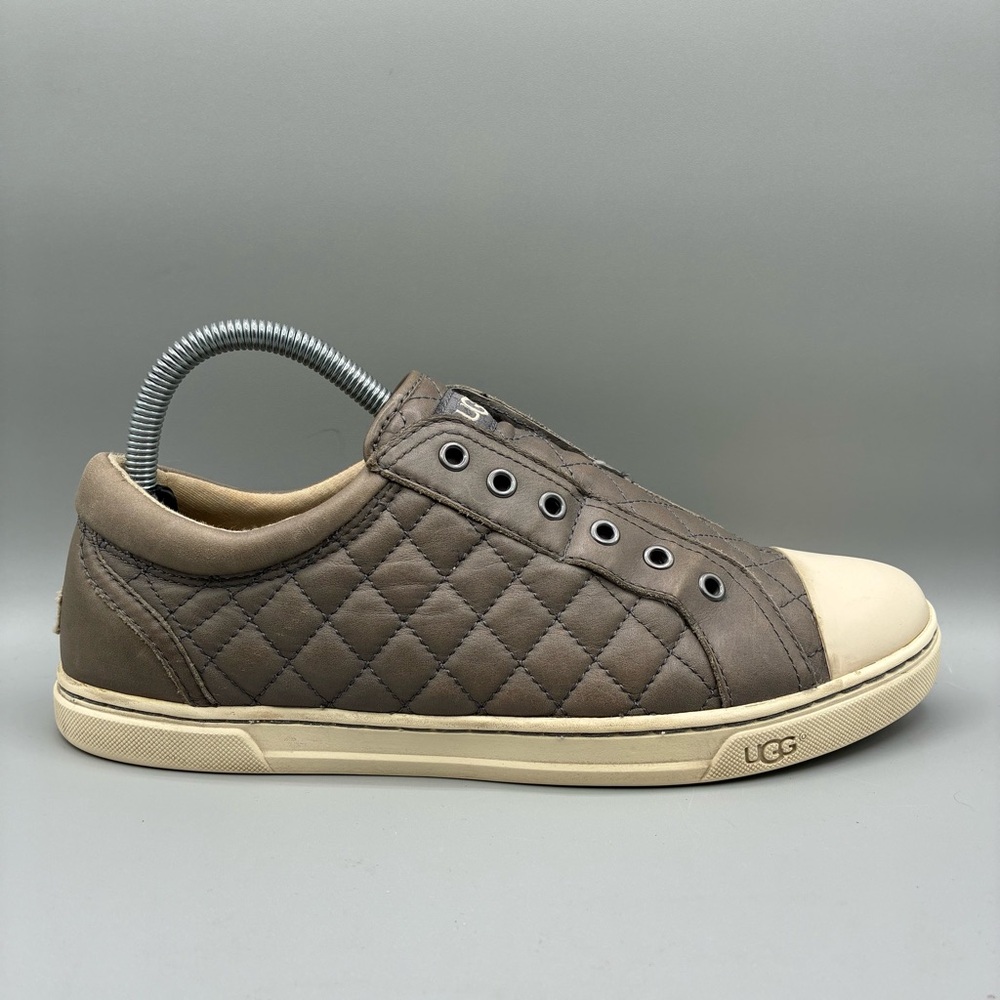 UGG Jemma Slip On Quilted Sneakers Women’s 9 Gray Leather 1009239